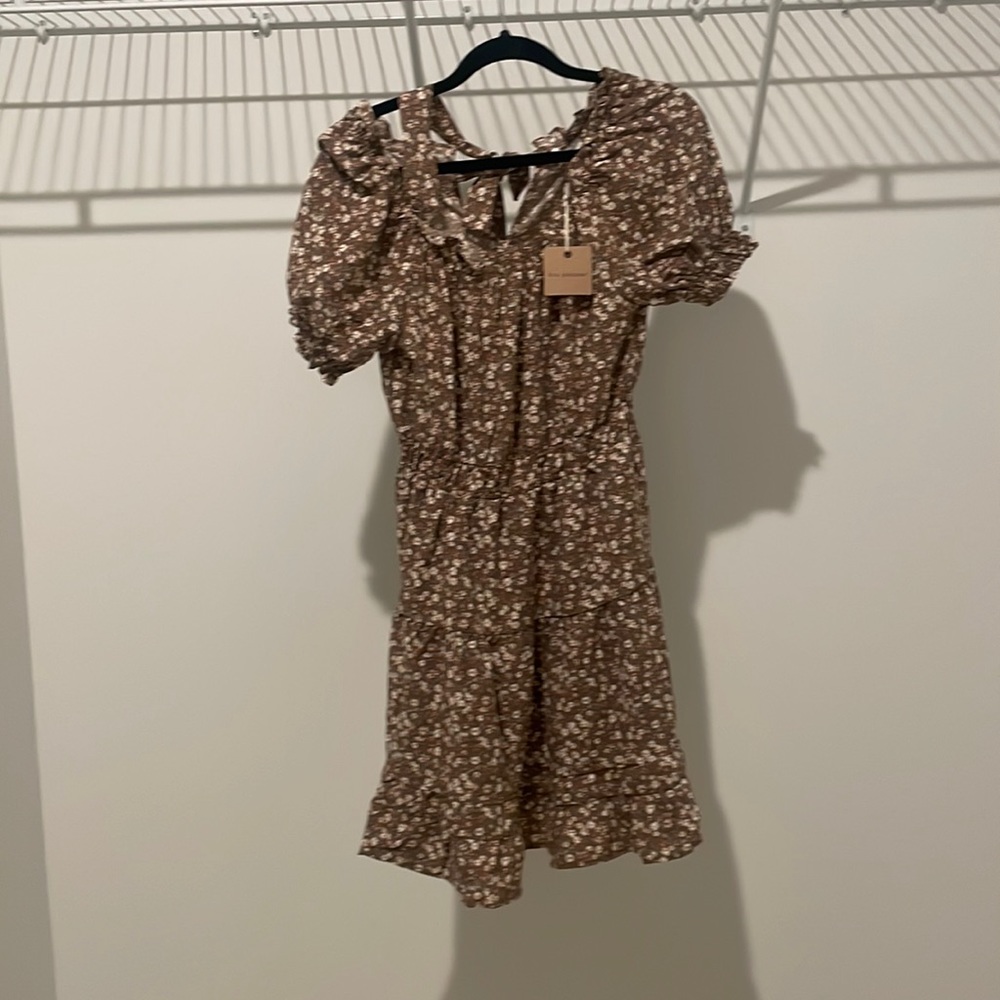 Blu Pepper brown floral dress in Large